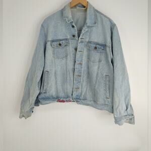 Mickey Disney Vintage Light Wash Jean Jacket Embroidered Y2K Size Medium